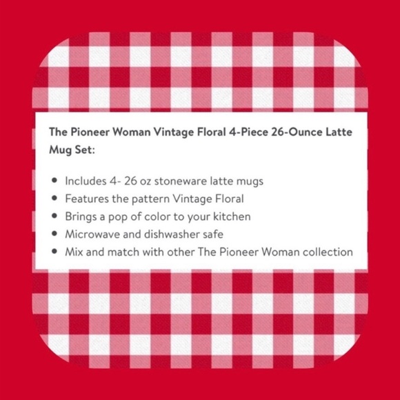 Vintage rare 4 piece coffee mug set pioneer woman 26oz cups - Picture 2 of 3